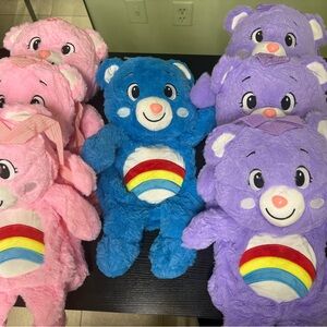 Colorful Plush Bear Set - Pink, Blue, and Purple